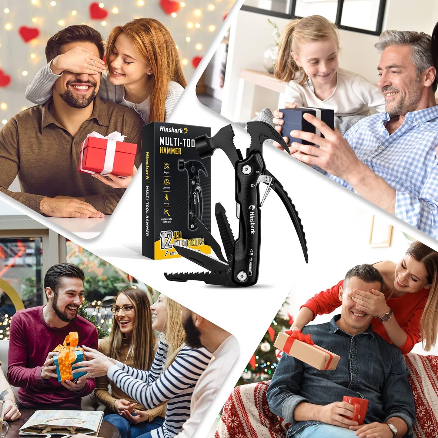 Fathers Day Dad Gifts from Daughter Son Wife, 12 in 1 Hammer Multitool, Fathers Day Cool Gifts for Dad, Anniversary Birthday Mens Gifts for Men Dad Husband Grandpa, Best Dad Ever Gifts, Cool Gadgets