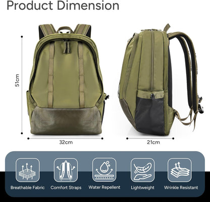 travel inspira Anti-Wrinkle Travel Backpack, Carry-On With Hidden 38cm Laptop Protection Compartment And Security Design