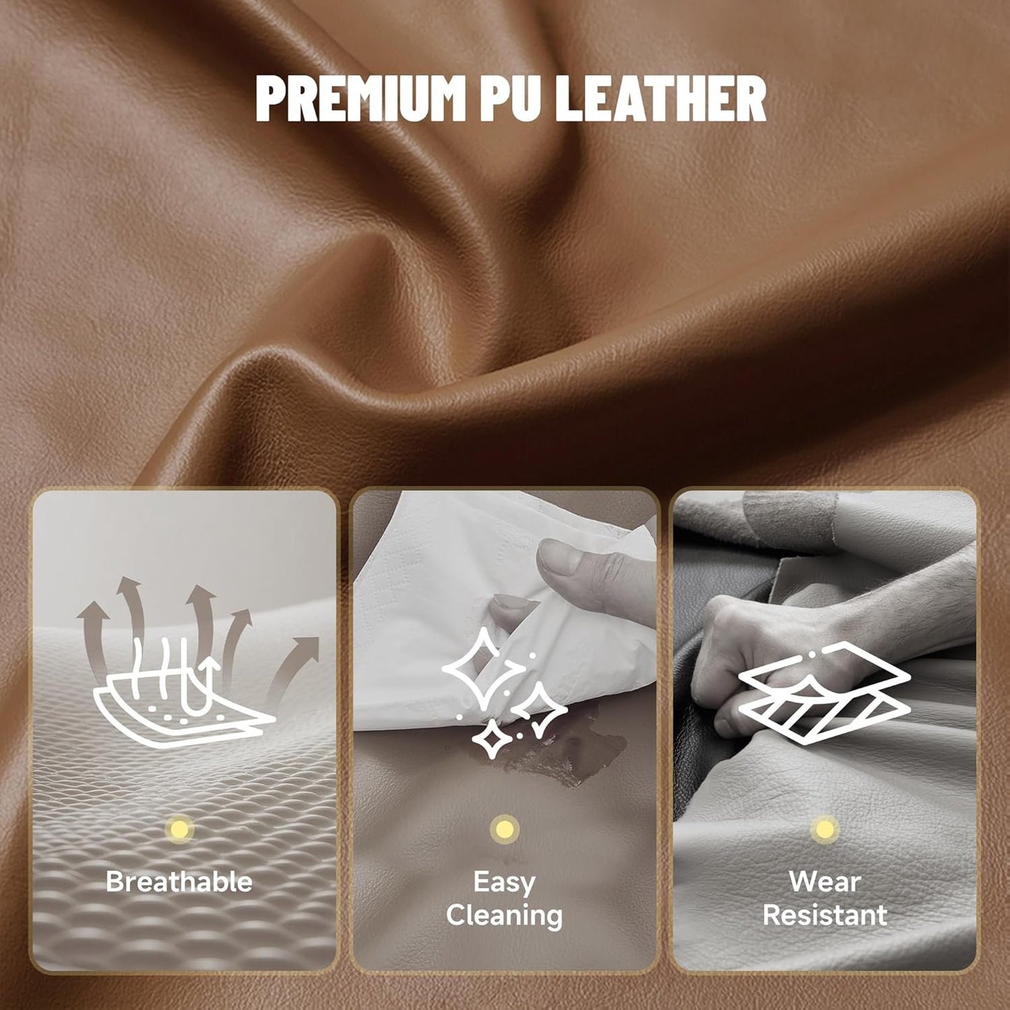 KITHOME High Back Office Chair with Footrest, 110°Reclining Leather Comfy Desk Chair with Lumber Support, Tall and High Executive Swivel Chair for Home Office, Black, White, Brown (Brown)