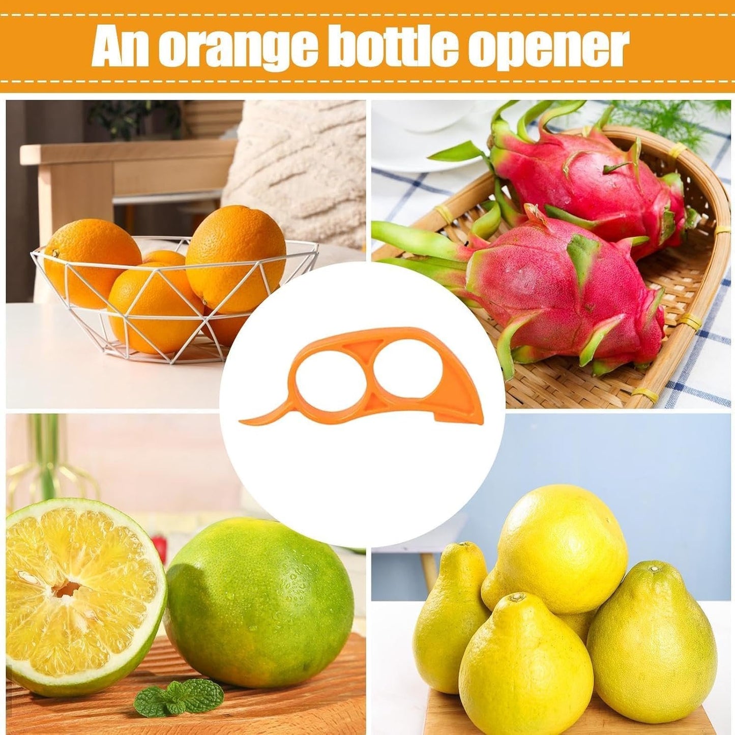 Orange Peeler, Orange Peeling Tool | 5X Citrus Extractors | Vegetable Slicer, Fruit Peeler, Kitchen Gadget for Citrus, Grapefruit, Oranges, Lemons
