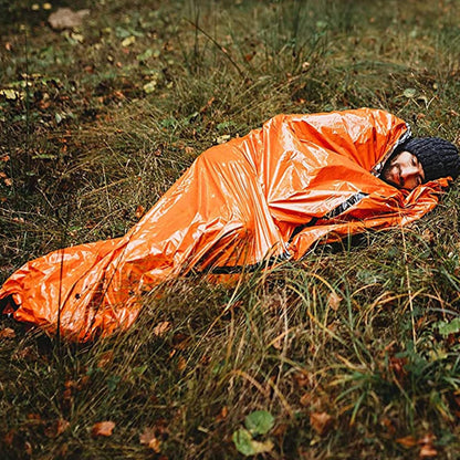 Emergency Sleeping Bag, Survival Sleeping Bag, Survival Bivvy Bag,Waterproof Emergency Blanket, Warm Tube Tent, Ultralight, Heat-Repellent, Cold Protection, Rescue Tent for Outdoor Use (1PC)