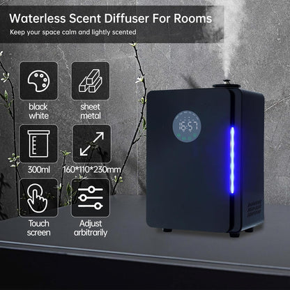 Flycross Essential Oil Diffuser - Aroma Machine for House,Hotel,touchscreens/App Control, Essential oil Diffusers for home, air fresheners for home, M500-Black, hotel fragrance diffuser