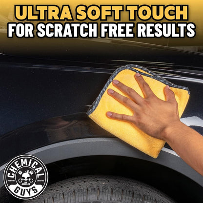 Chemical Guys MIC_506_12 Professional Grade Premium Microfiber Towels, Gold (16 Inch x 16 Inch) (Pack of 12) - Safe for Car Wash, Home Cleaning & Pet Drying Cloths