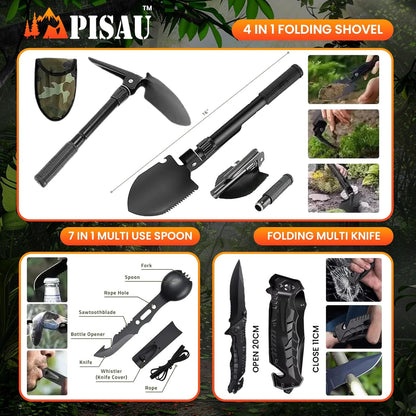 PISAU Survival Kits, 250 Pcs Emergency First Aid Kit Supplies for Vehicles Travel car Camping Hiking Disaster Preparedness