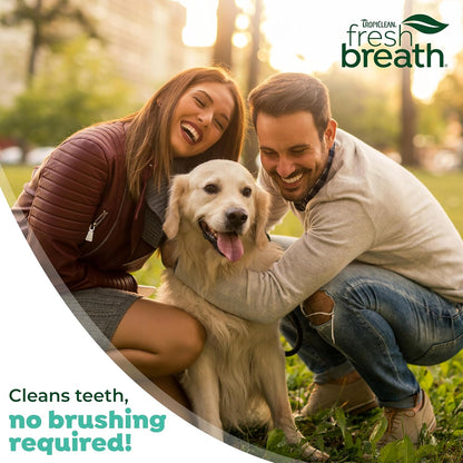 Tropiclean Fresh Breath by Dental Hygiene Gel for Dogs – Clean Teeth, Without Brushing – Against Plaque & Tartar – Original – 118 ml
