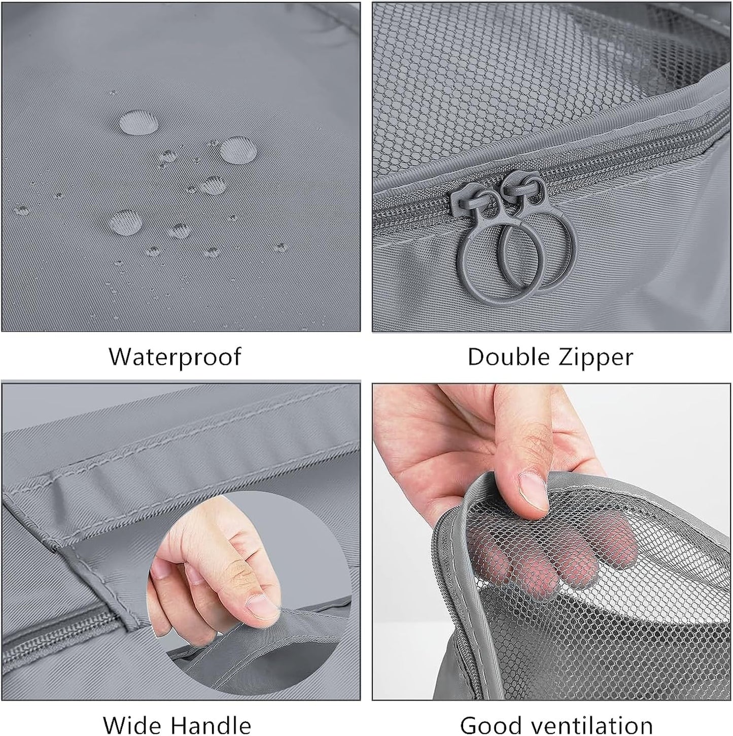Shrubz 12 Pieces Organizer Suitcases, Packing Cubes, Clothing Underwear Footwear Organizers Sacks Storage Suitcase Set, Organizer for Travel Holidays, Grey