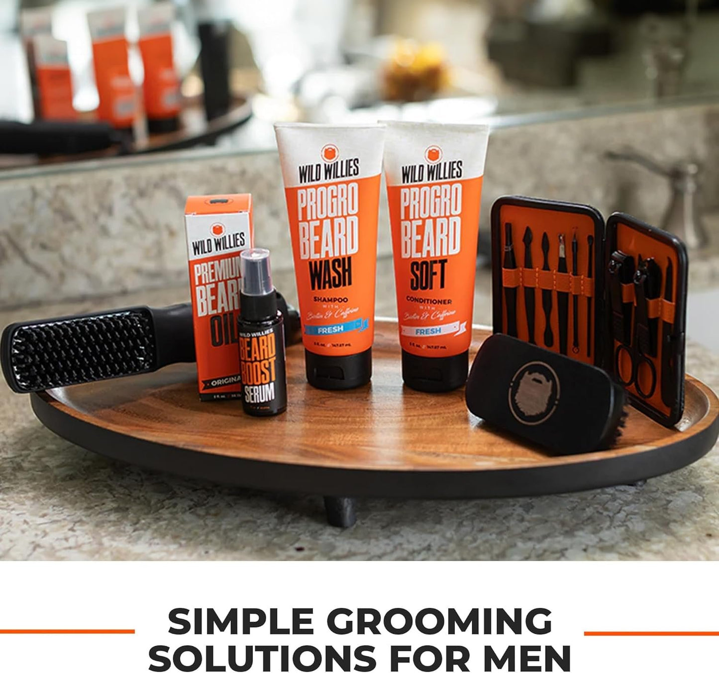 Wild Willies Mens Grooming Kit - 10-Piece Multifunctional Pedicure & Manicure Kit for Women & Men - Personal Hygiene Kit includes Tweezers & Nail Clipper Set, Scissors, Scraping Tool, & More