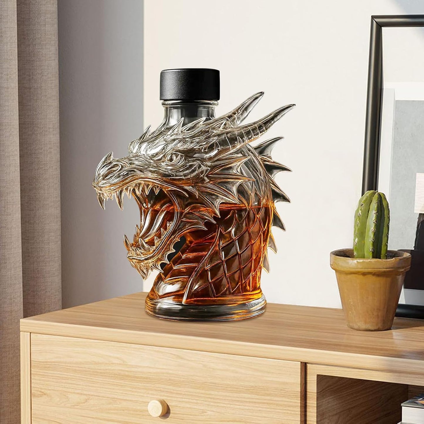 Generico Whiskey Bottles, Dragon Decanter, Novelty Liquor Display, Glass Beer Server, Built to Withstand Extremes, Medieval Workmanship, Hassle-Proof Upkeep, Collector Gift Use