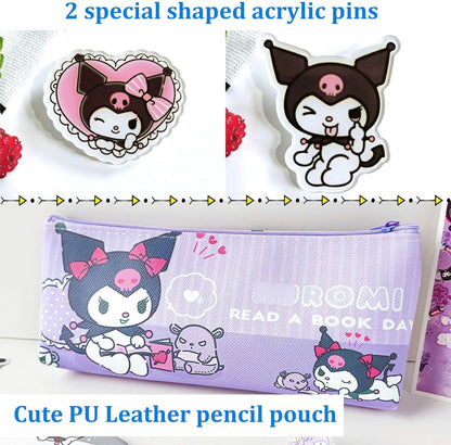 Koiswim Cute Kawaii School Supplies Stationery Gift Set, Including Gel Pens Notebook Pencil Cse Stickers Pins Badge Lanyard Sticky Note Bookmark (K)
