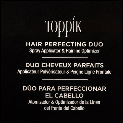 Toppik Hair Perfecting Duo - Hides Extension Tracks - Natural & Fuller Look - Organic Keratin - Easy to Apply - For Men & Women - Hairline Care - Hair Loss Products - Hairline Optimiser - 27.5g