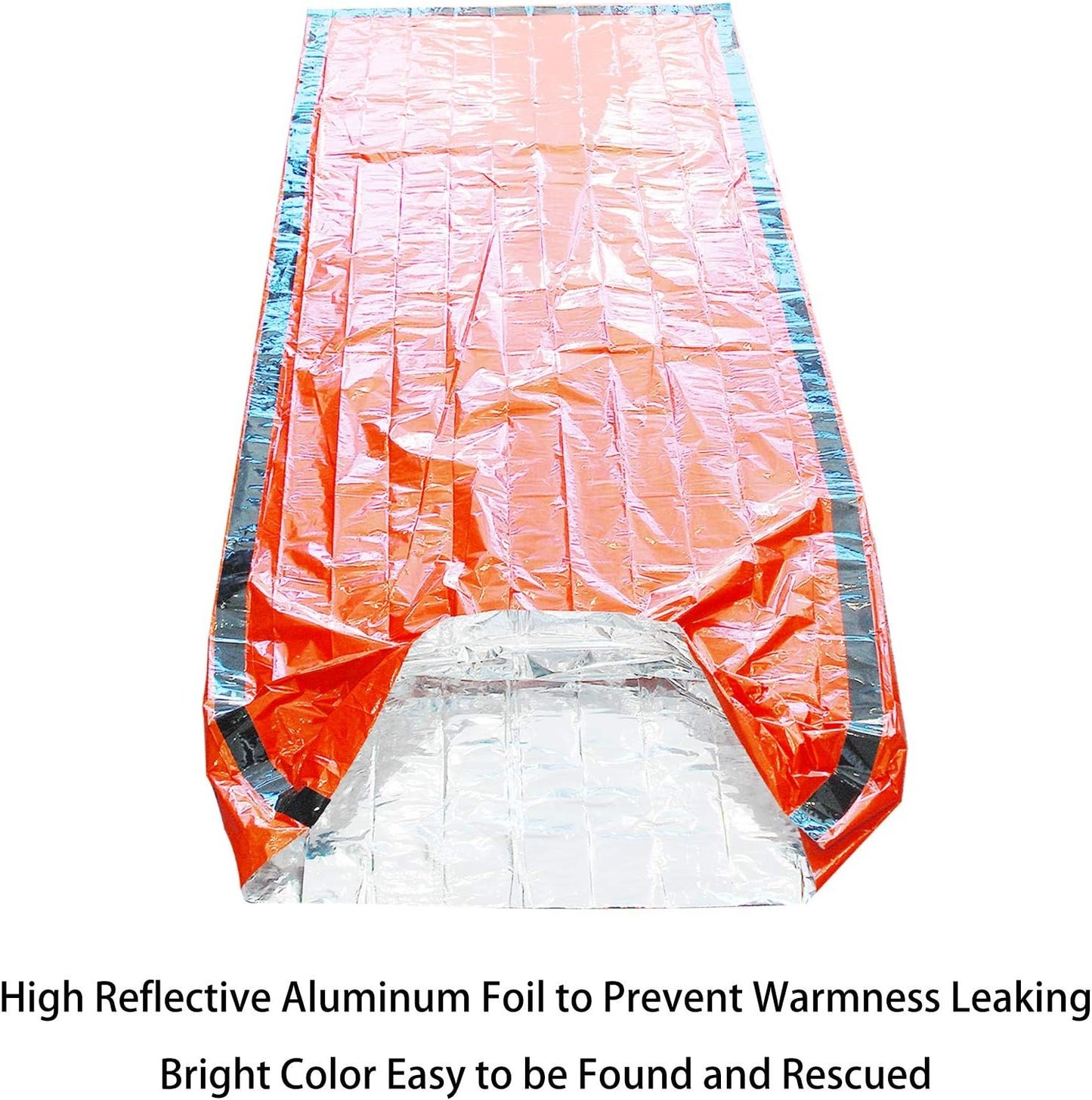 4 Pack Emergency Bag Survival Bivvy Sack with Whistles, Lightweight Portable Emergency Supplies for Outdoor Camping Hiking Keep Warm After Earthquakes, Hurricanes Disasters