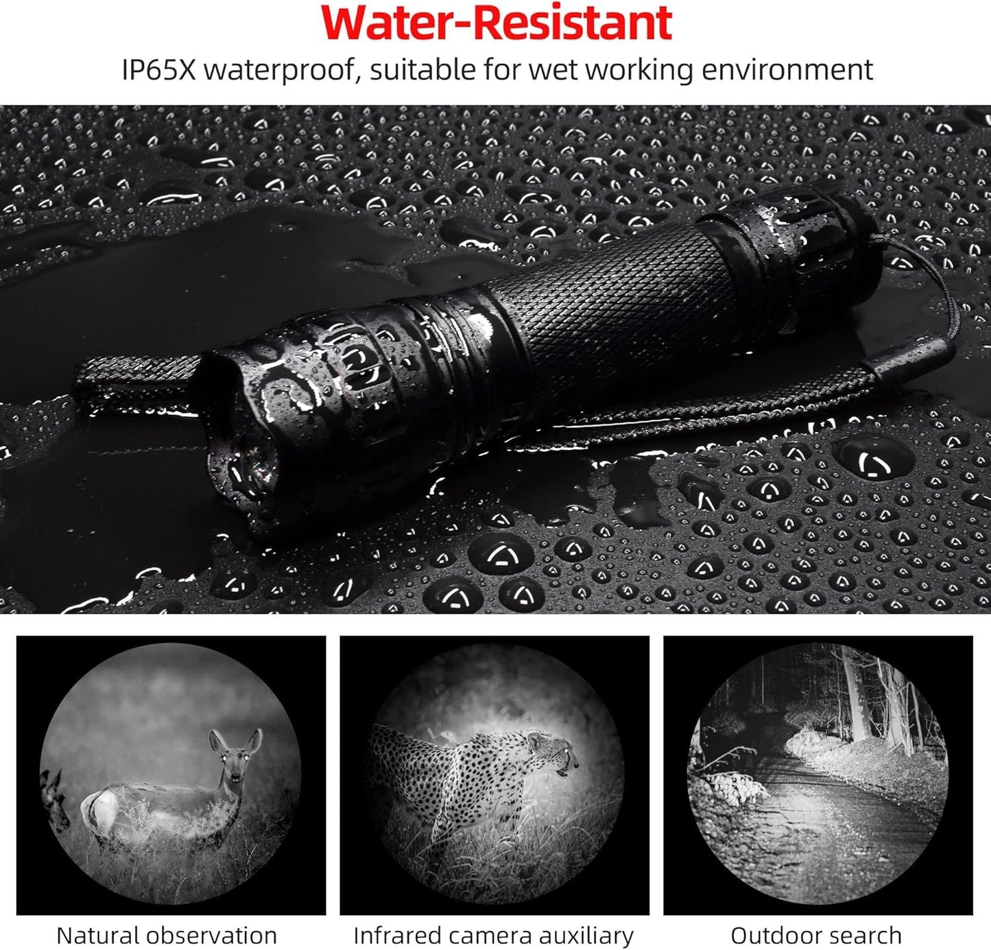 DARKBEAM ir Flashlight Infrared 850nm Light LED Rechargeable Mini for Night Vision, Tactical ir Illuminator with Long Range & High Power, Focus Adjustable for Hunting, Observation, Search