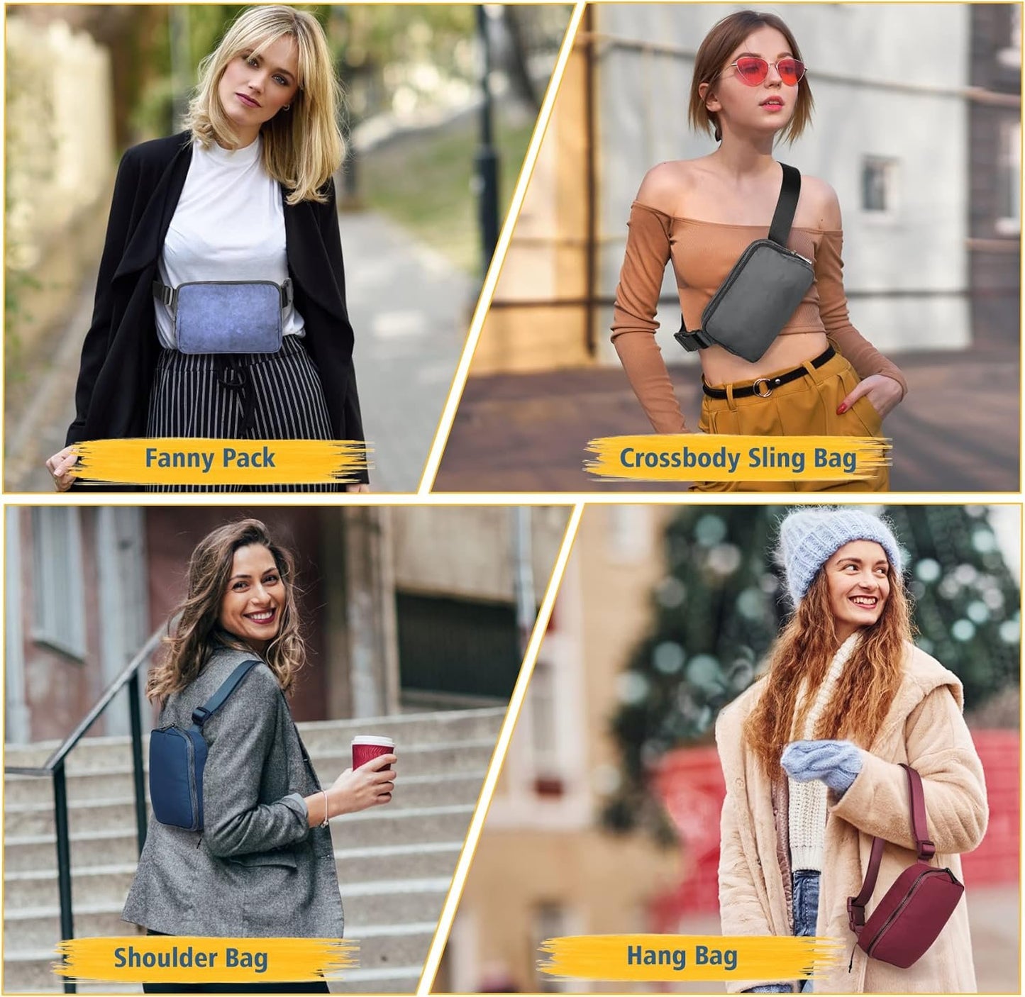 ZOMAKE Fanny Pack, Slim Belt Bag Water Resistant Waist for Travel Hiking Running Cycling Outdoor Sports