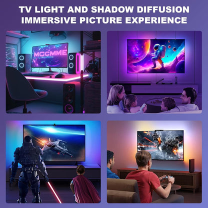 Smart LED TV Backlights with Camera for 55"-65" TV PCï¼ŒCozylady 12.5ft RGB+IC Immersion TV LED Lights Sync to Screen & Music,3.8M Immersive LED Light Strips with Power Supply, App & Remote Control