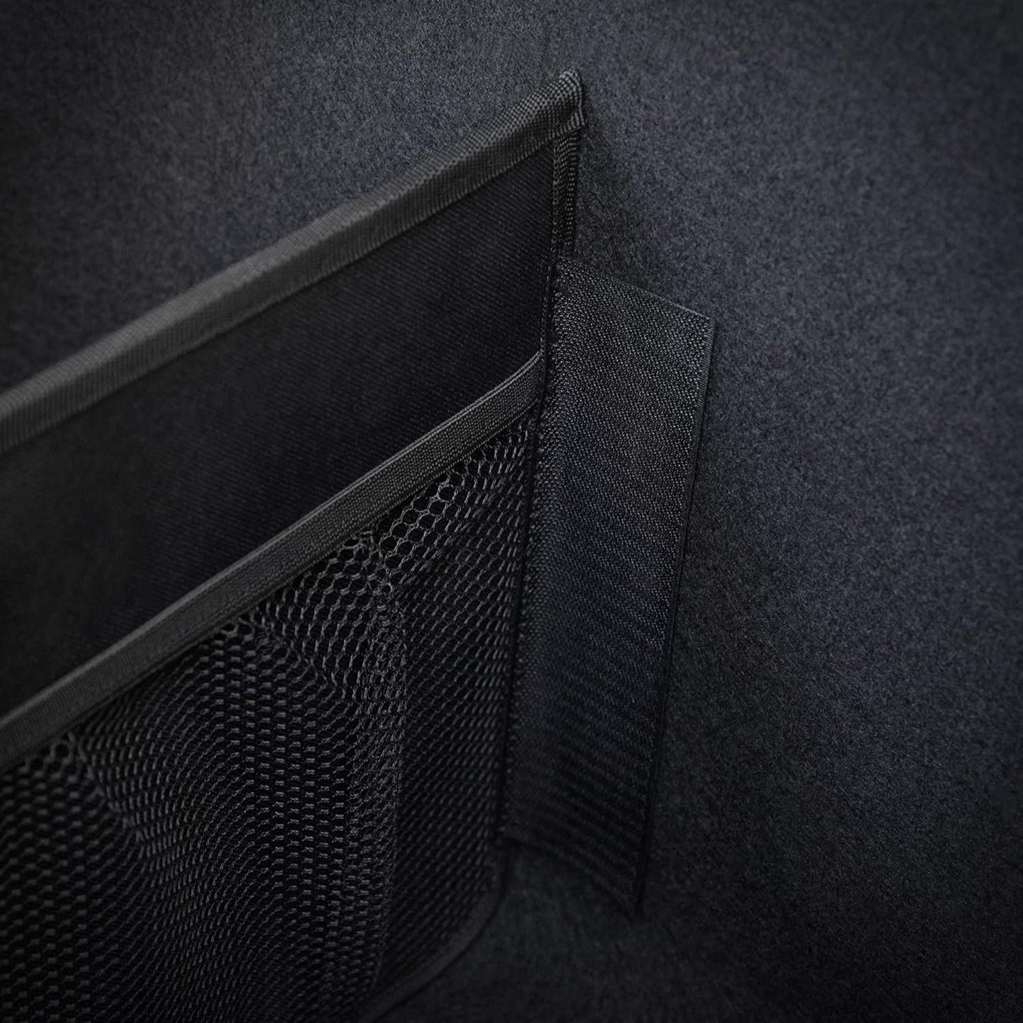 KMMOTORS Sub Trunk Divider of under-floor Compatible for Model Y, Model 3 – Hidden Trunk Organizer – Dividers with Mesh Pockets for Storage Separation (Set of 2)