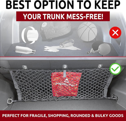 Envelope Style Trunk Mesh Backseat Cargo Net for Toyota RAV4 2019-2023 | Automotive Interior Accessories | Premium Car Trunk Storage Organizers | Cargo Net for SUV Smart | Vehicle Storage Organizer