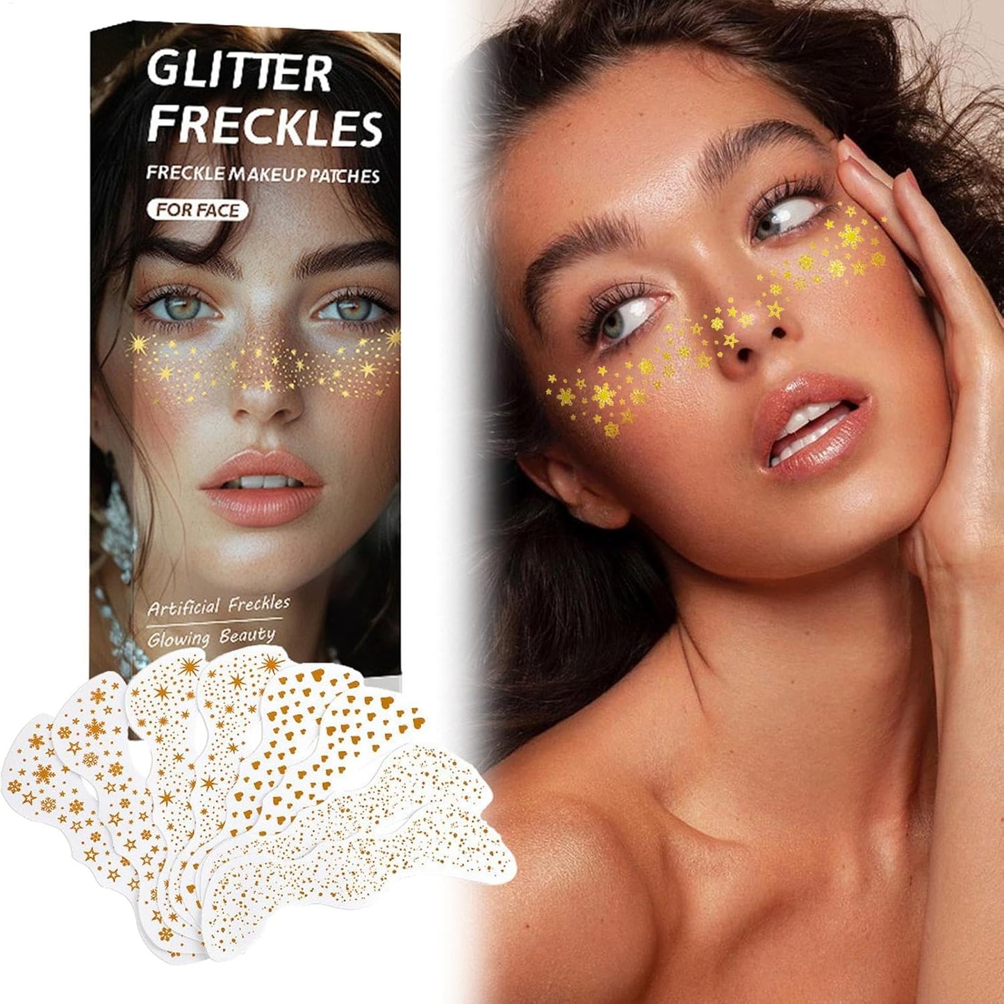 Face Glitter Stickers - Waterproof Face Jewels for Makeup, Freckles Decorations, Temporary Stickers for Concerts, Festivals, and Special Occasions, Easy-to-Apply Festival Makeup Accessories