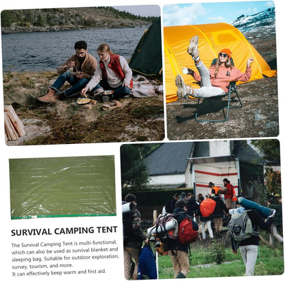 DECOMELODY Survival Camping Tent Windproof Thermal Emergency Shelter Multi Use for Outdoor Activities Lightweight Durable for Cold Weather and Emergencies