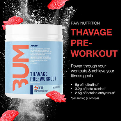 CBUM Thavage Pre Workout 40 serves 3 Peat 528 grams