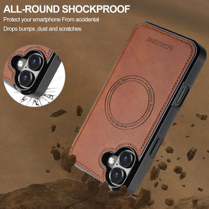 GoshukunTech for iPhone 16 Wallet Case with Card Holder,for iPhone 16 Magnetic Case[Detachable Card Pocket] Leather Flip Cover[Support Magsafe or Wireless Charging]-Brown