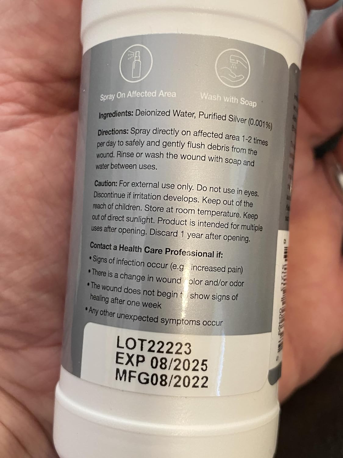 Nano Silver Wound Wash Sprayer | Debride & Fine Mist Spray | 4 fl oz