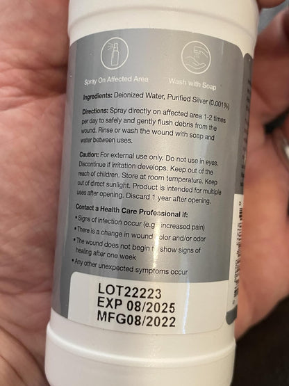Nano Silver Wound Wash Sprayer | Debride & Fine Mist Spray | 4 fl oz