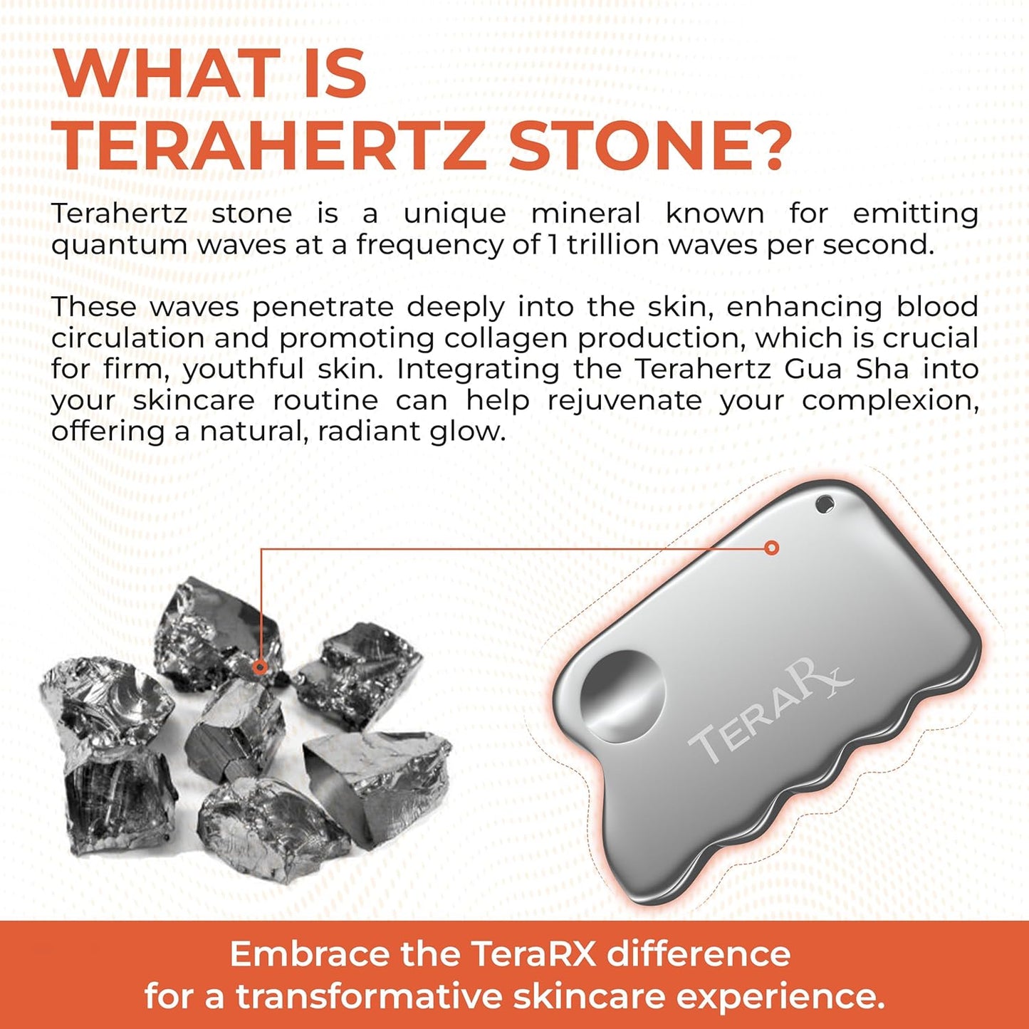 TeraRX Terahertz Gua Sha Body Massage Tool – Stone Acupressure Tool for Targeted Muscle Tension Relief – 100% Authentic Body Scraper, Great Self Care Gifts for Women