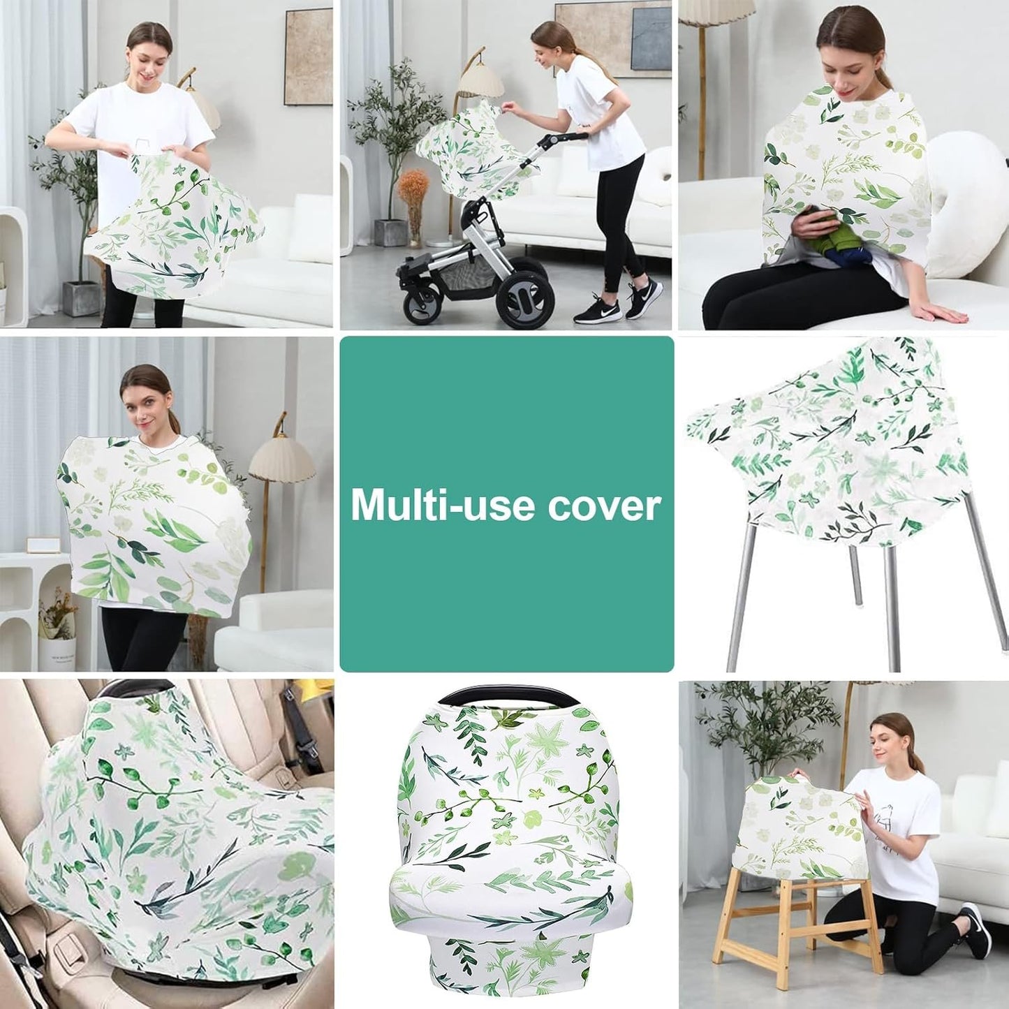 Zurligi Ultrasoft Breastfeeding Nursing Cover, Multi-Use Baby Car Seat Canopy & Stroller Cover, Privacy Protection for Nursing, Car Seat & Stroller, for Mother Wife