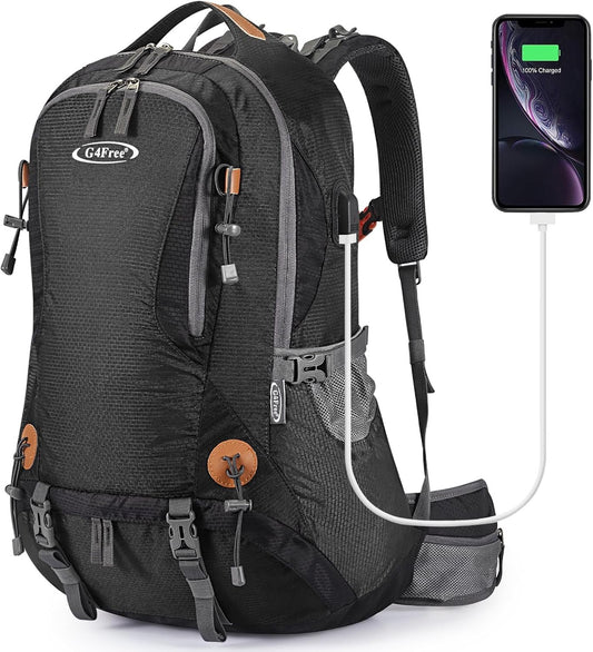 G4Free 50L Hiking Backpack Waterproof Daypack Outdoor Camping Climbing Backpack with Rain Cover for Men Women