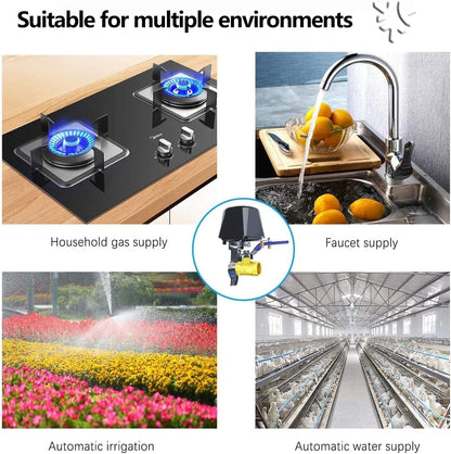 UseeLink Smart Matter Water/Gas Valve,Compatible with Alexa and Google Assistant,Application Program iOS/Android-2 Pack