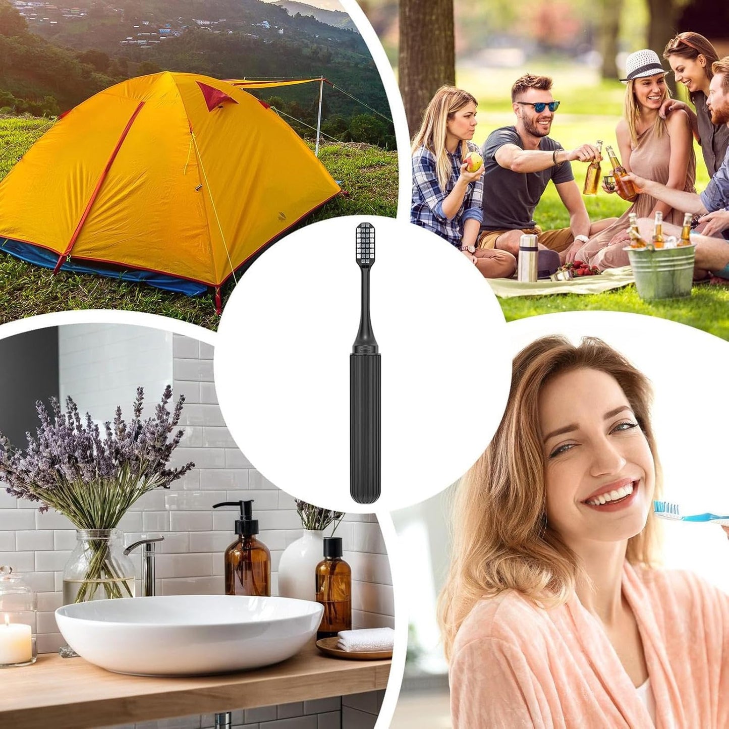 Portable Toothbrush, Foldable Travel Brush, Hygienic Soft Bristles, 0.79x0.79x6.77in, Compact Folding Design, Ideal for Adults, Kids, Sensitive Gums, Braces Care, Hotel, Bathroom