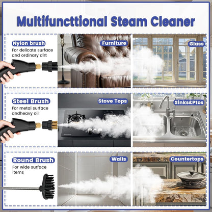 2500w handheld high-temperature pressurized steam cleaner,Portable Car Steamer For Auto Detailing，Steam Cleaner For Home,Steam Cleaning Machine For Furniture,Kitchen,Grout,Floor,Tile (Red)