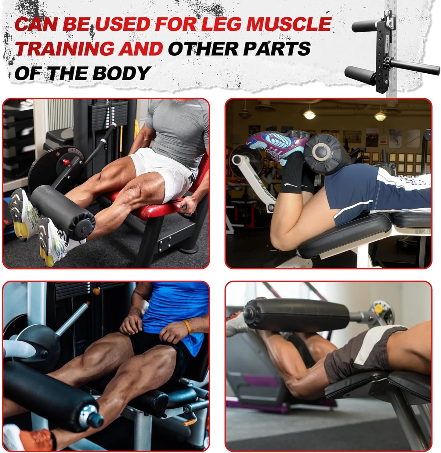 AHTAPFON Seated Leg Extension Equipment Leg Muscles Groups Training, Fitness Squat Rack Accessories, Leg Strength Curl Athletic Practice Machine
