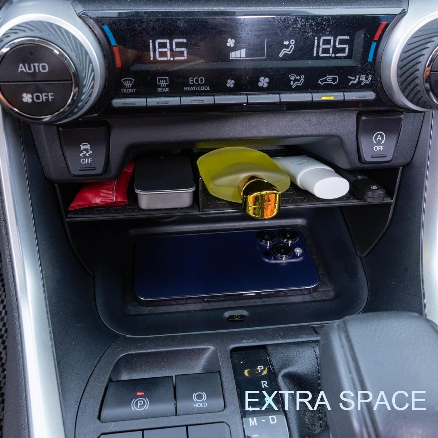 2PCS Center Console Organizer Compatible with 2019-2024 2025 Toyota Rav4 Interior Accessories, Gear Shift Storage Tray Secondary Box Insert Divider