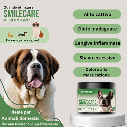 Smilecare Bad Breath Powder 220g Kelp - Natural Alternative for Dogs and Cats, Improves Breath, Reduces Tartar, Prevention Dental Problems - No Daily Brushing