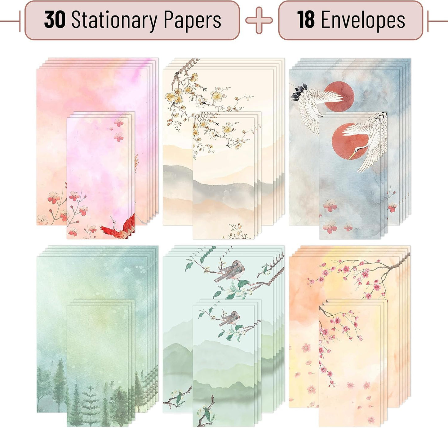 Mr. Pen- Stationery Writing Paper Set With Envelopes, 30 Letter Papers + 18 Envelopes, Cute Set for Writing Letters
