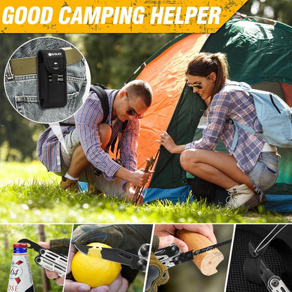 BIBURY Multitool Pliers, Stainless Steel 31-in-1 Multi Tool Pliers with Replaceable Wire Cutters and Saw, Foldable Multitools with Scissors and Screwdriver, Ideal for Camping, Survival, Gift for Him