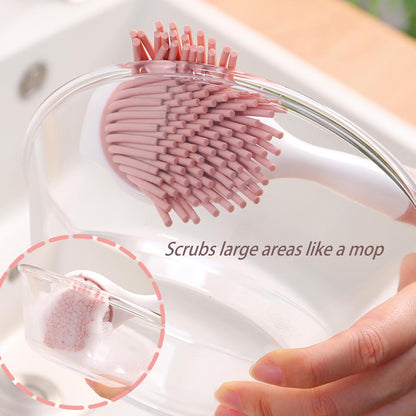 2pcs Silicone Pot Brush,Kitchen Dish Brush,Long Handle Dish Brush,Sink Cleaning Brush Bottle Scrub Brus,Kitchen Cleaning Brush Kitchen Supplies,for Plates Dishes Kitchen Sink