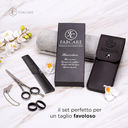 FABCARE Professional Hairdressing Scissors with Micro Serration, Extra Sharp, Ideal for Hair Cutting and Barber Use, 6 Inch Length, Ergonomic Design for Precision and Comfort