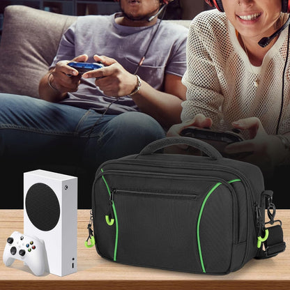 PGmoon Travel Carrying Case Compatible with Xbox Series S, Storage Carry Bag with Padded PE Foam Liner for Controllers, Cables and More Accessories (Patent Design)