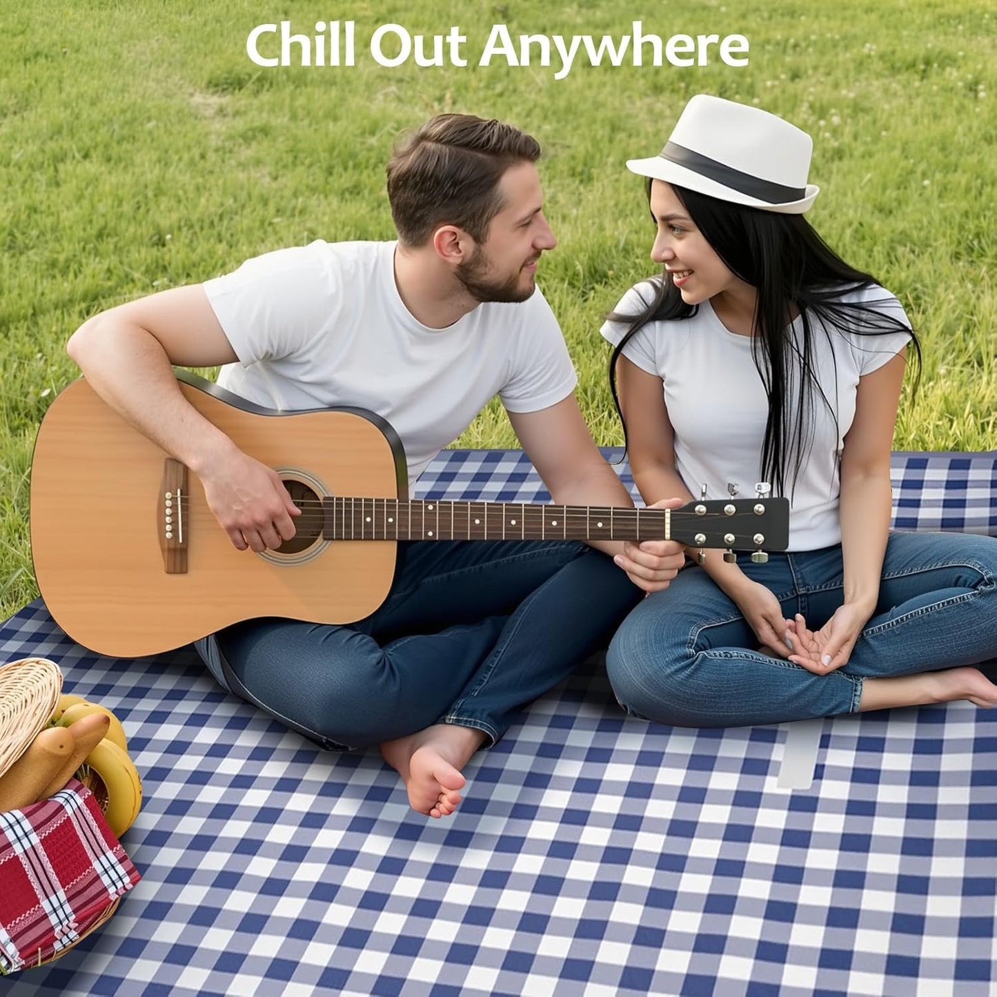 Zeproage Waterproof Picnic Blanket, 150x200cm Picnic Mat Outdoor Portable Travel Camping Coffee