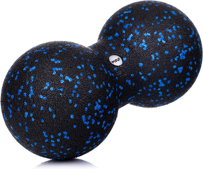 FIZYO Double EPP Massage Ball 24 x 12 cm - Large Muscle Massager for Back, Neck, Legs and Trigger Point, Physical Therapy, Yoga, CrossFit, Pilates, Recovery and Rehabilitation - Black, Blue