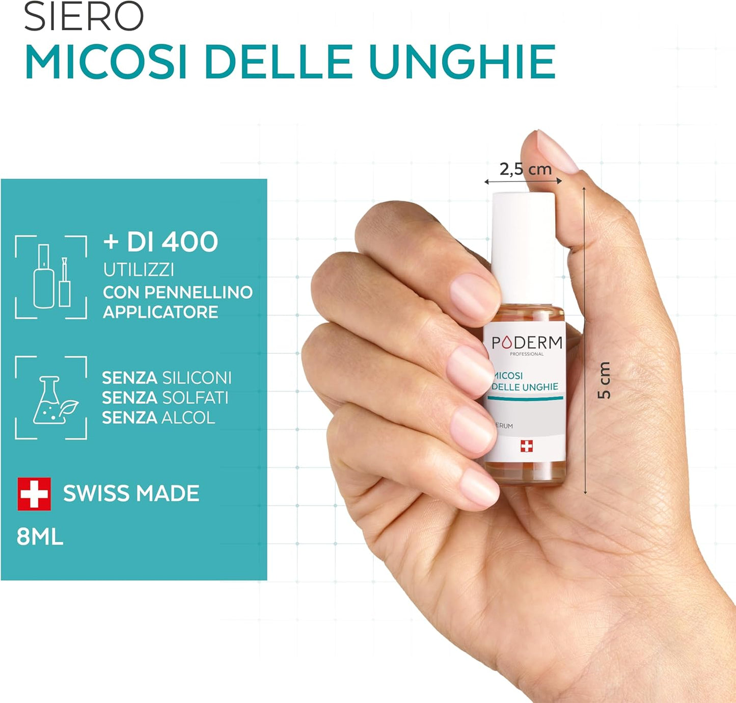 PODERM - NAIL MYCOSIS TREATMENT 2 in 1 - Herbal with extraordinary antifungal and repairing qualities - Professional hand/foot treatment - Quick and easy - Swiss Made