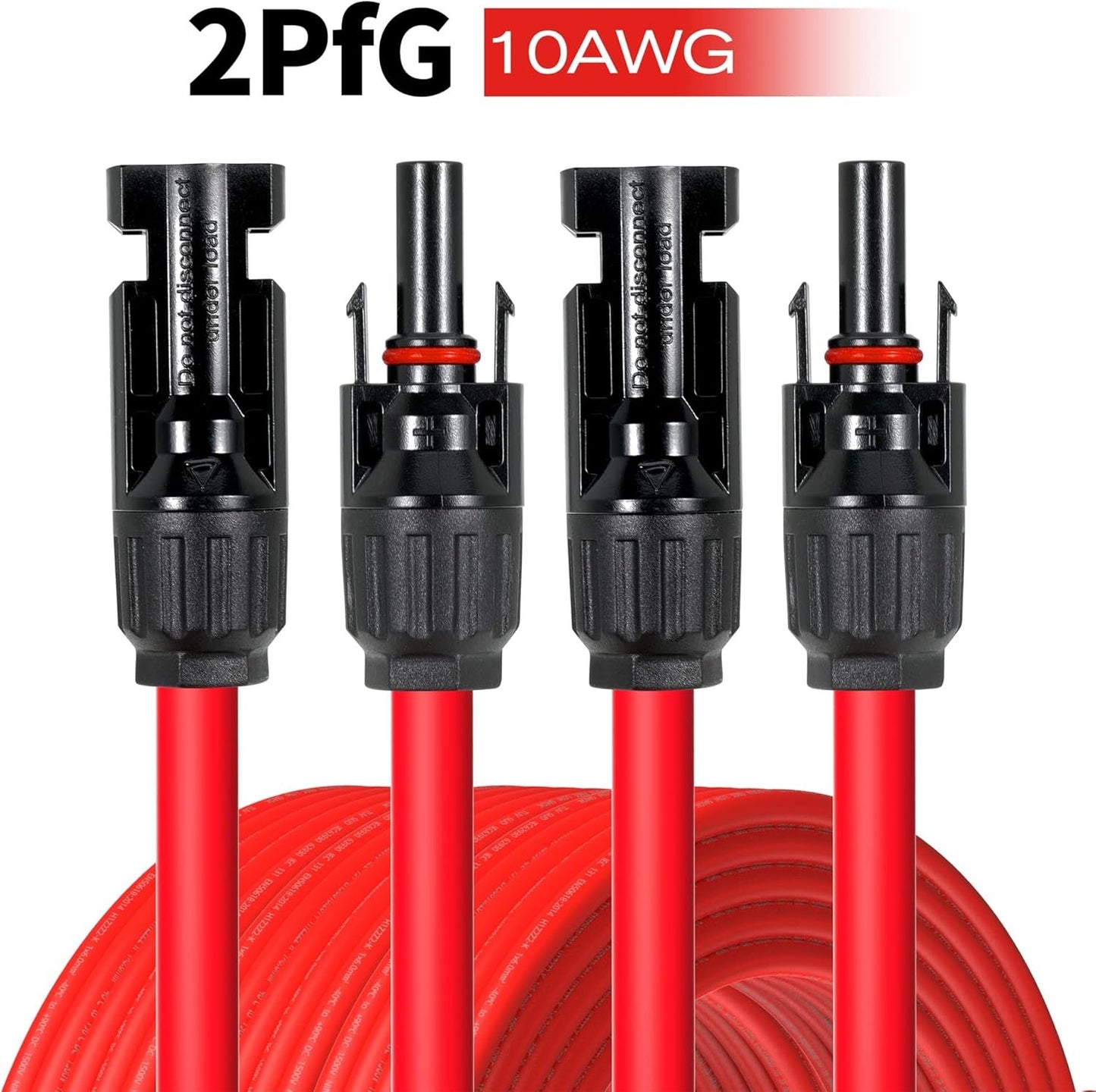 10AWG Solar Extension Cable, 100 Feet 10 Gauge Wire With Connectors and Adapter Tool Kit (Red)