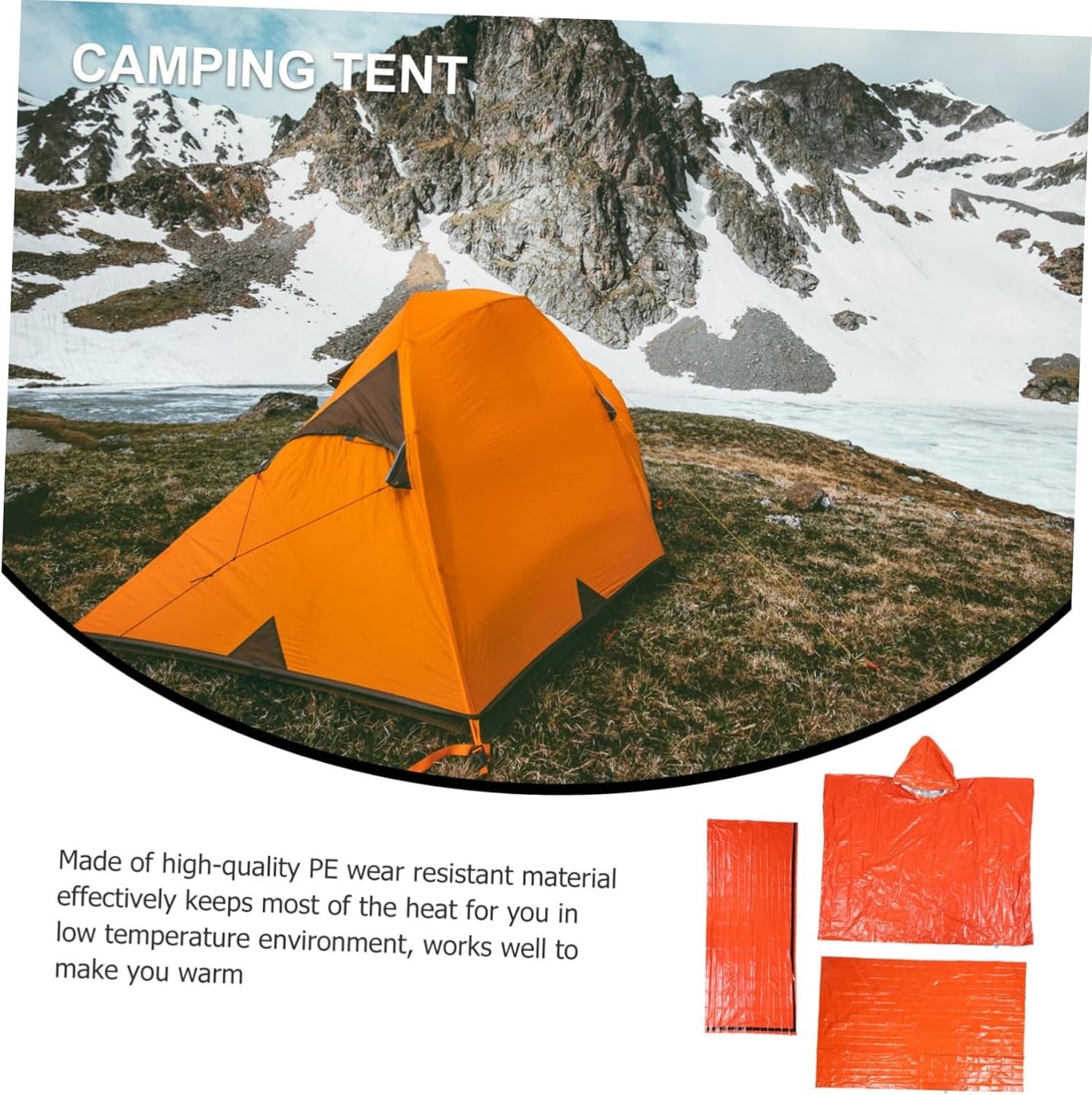 BESPORTBLE Insulated Thermal Blanket Survival Sleeping Bag Camping Tent Raincoat Set Essential Emergency Gear