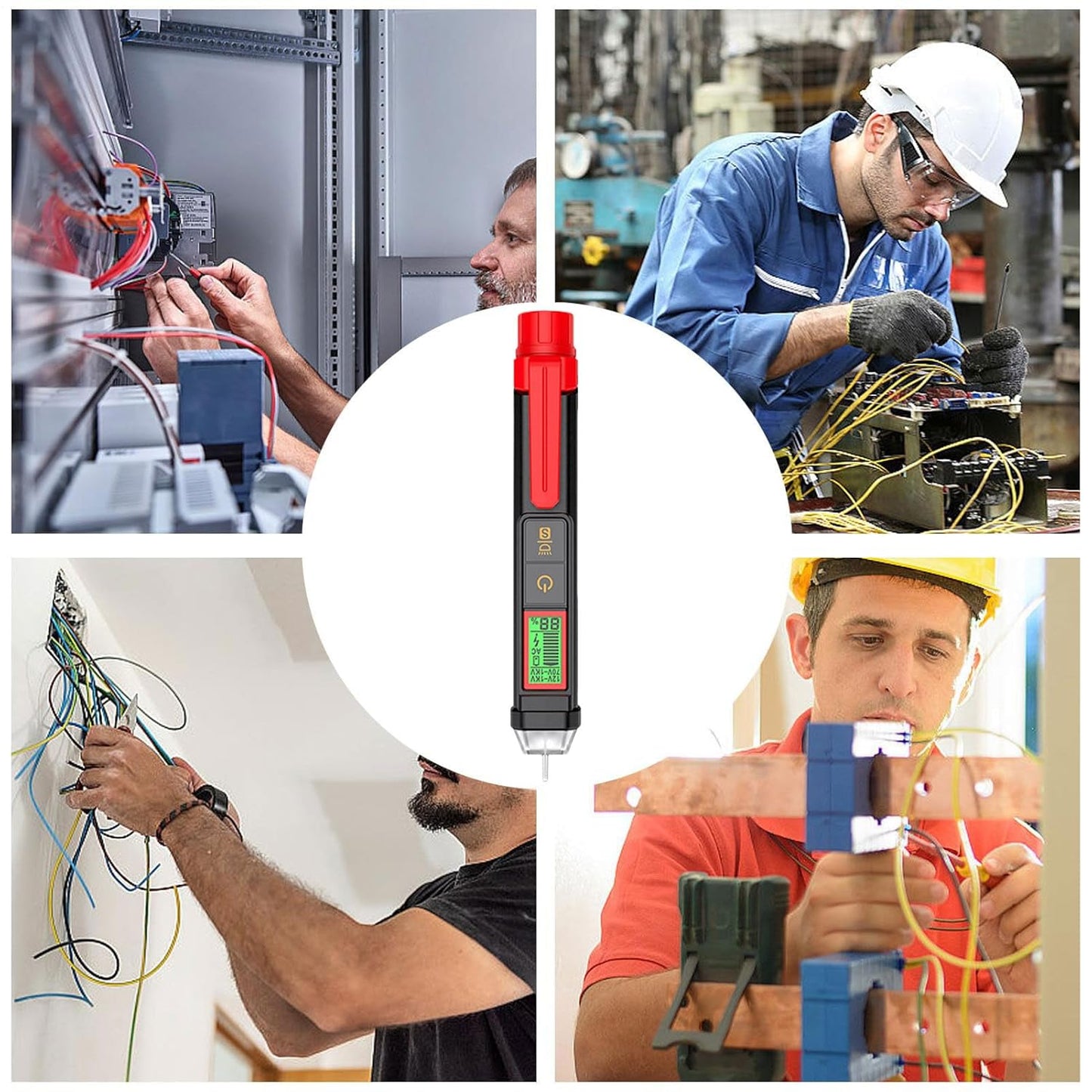Electricity Tester, Accurate Circuit Detector Pen, LCD Digital Display Contactless Voltage Tester for Industrial, Automotive, Home Car, Electrical Safety Tool, Wiring and Circuits