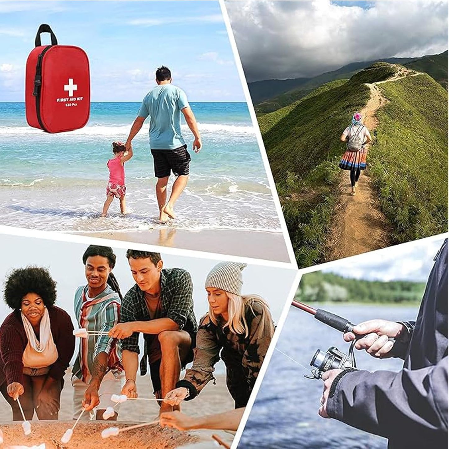 240Pcs First Aid Kits, Emergency Survival Kit for Family Hiking Office Vehicle Workplace Camping & Outdoor with Waterproof Laminate Bags You Protect Your Supplies (240)