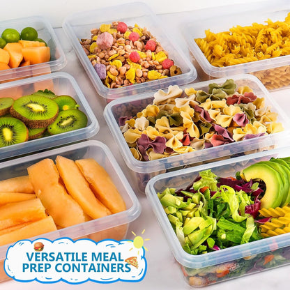 Feshory 10 Pack Meal Prep Containers & Bento Lunch Boxes with Leak Proof Lids - Food Storage Container, Freezer Containers, Fridge Organiser for Home & Kitchen Organisation