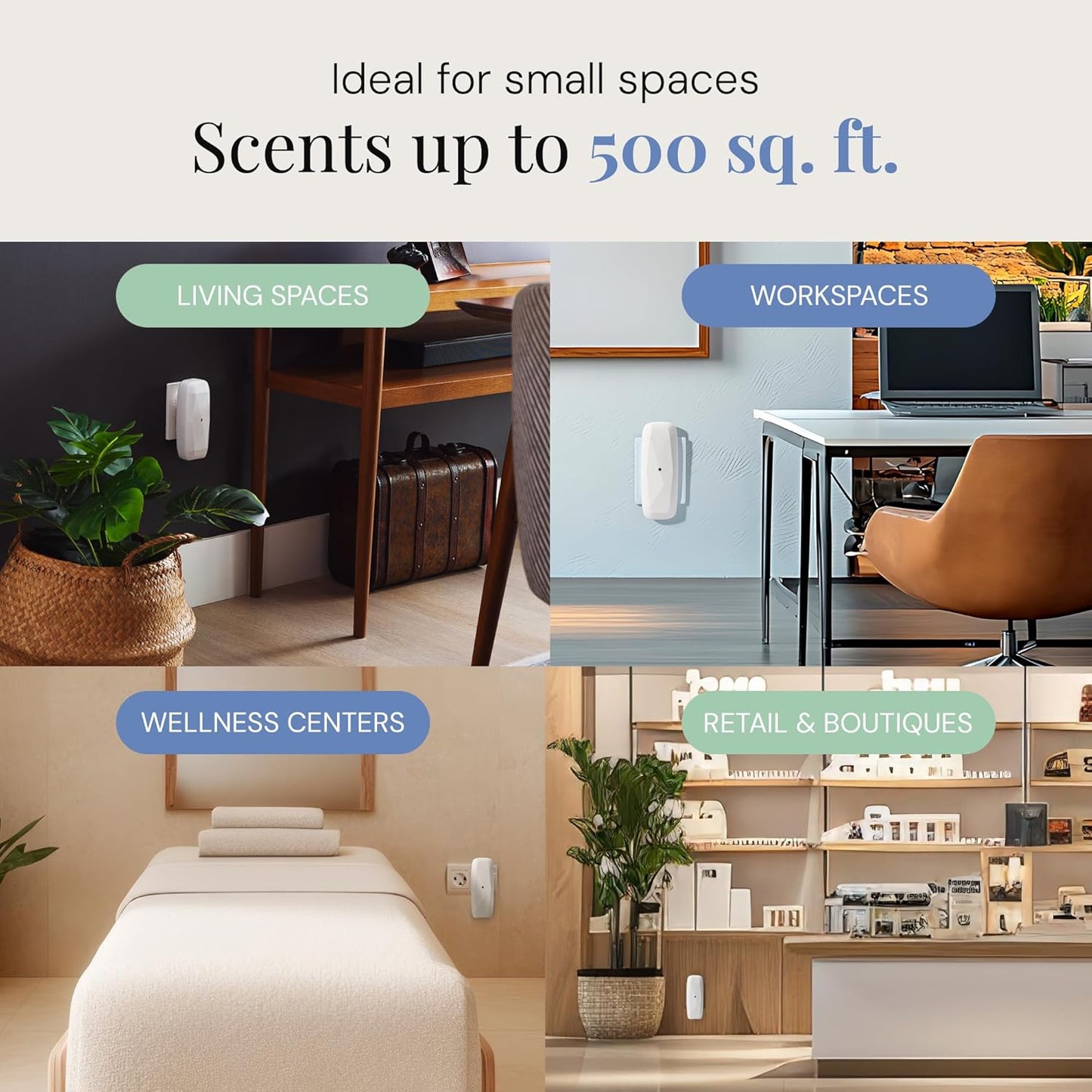 Air Esscentials The Diamond, Smart Scent Air Machine for Home & Office, Waterless Fragrance Oil Diffuser, Aromatherapy Diffuser with Oils & Bluetooth Control, Covers 500+ Sq. Ft., White