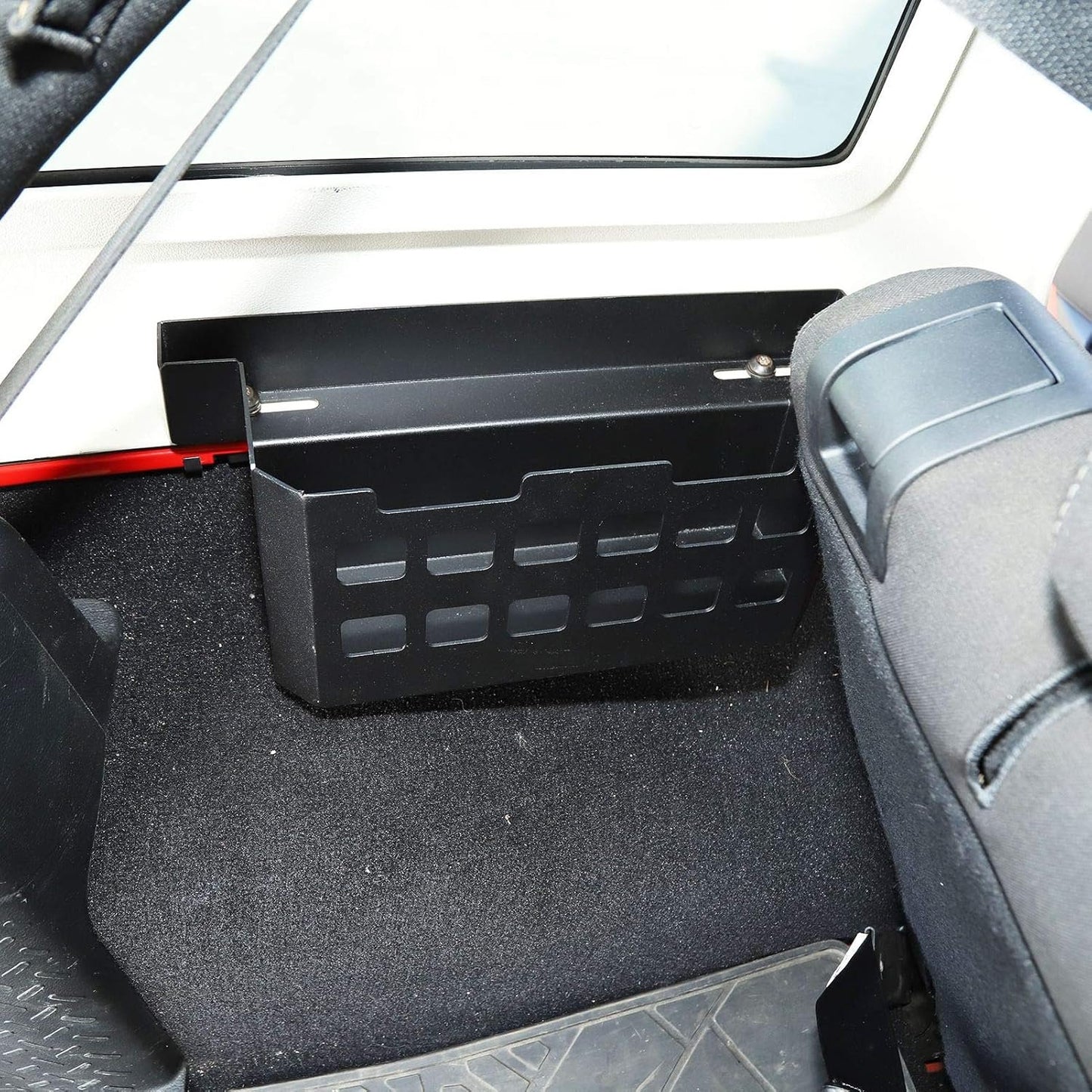 Rear Molle Panel Trunk Side Cargo Rack Shelf Organizer Storage Tray Basket Metal Cargo Holder for Jeep Wrangler TJ JK JL